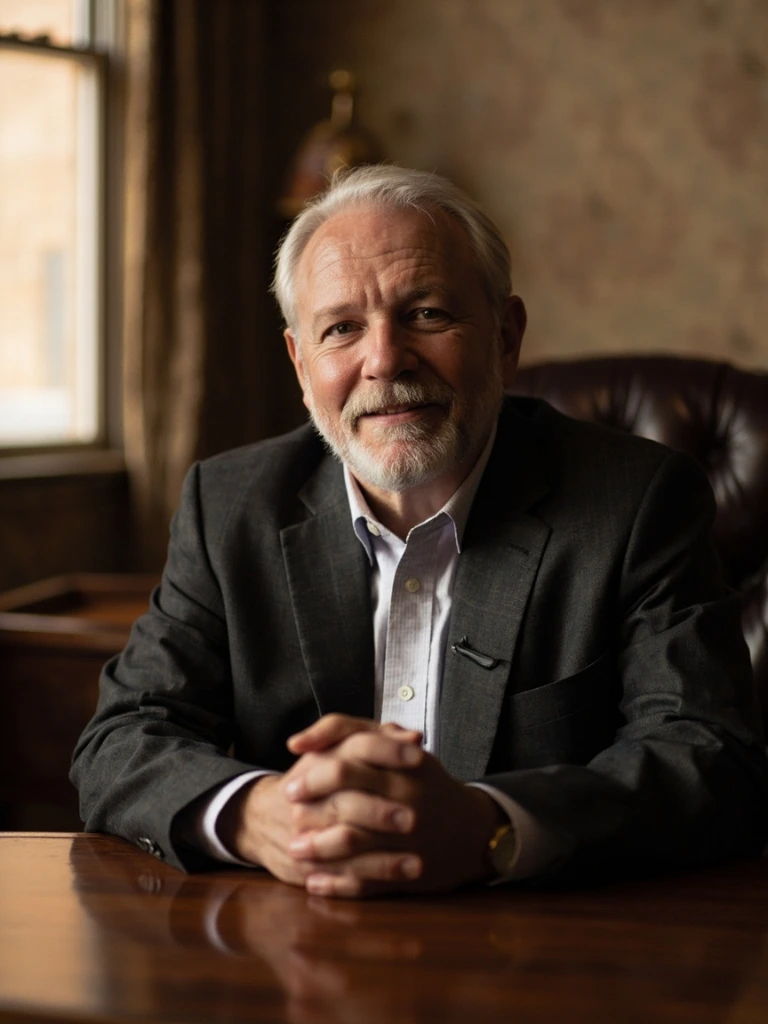 Gregory D. Fennell, CPA, founder of GD Financial, seated at his partner desk in Boston.